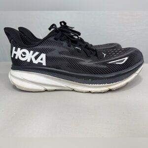 HOKA Clifton 9 Black Running Shoes Men’s 10D Cushion Trainer Road Running